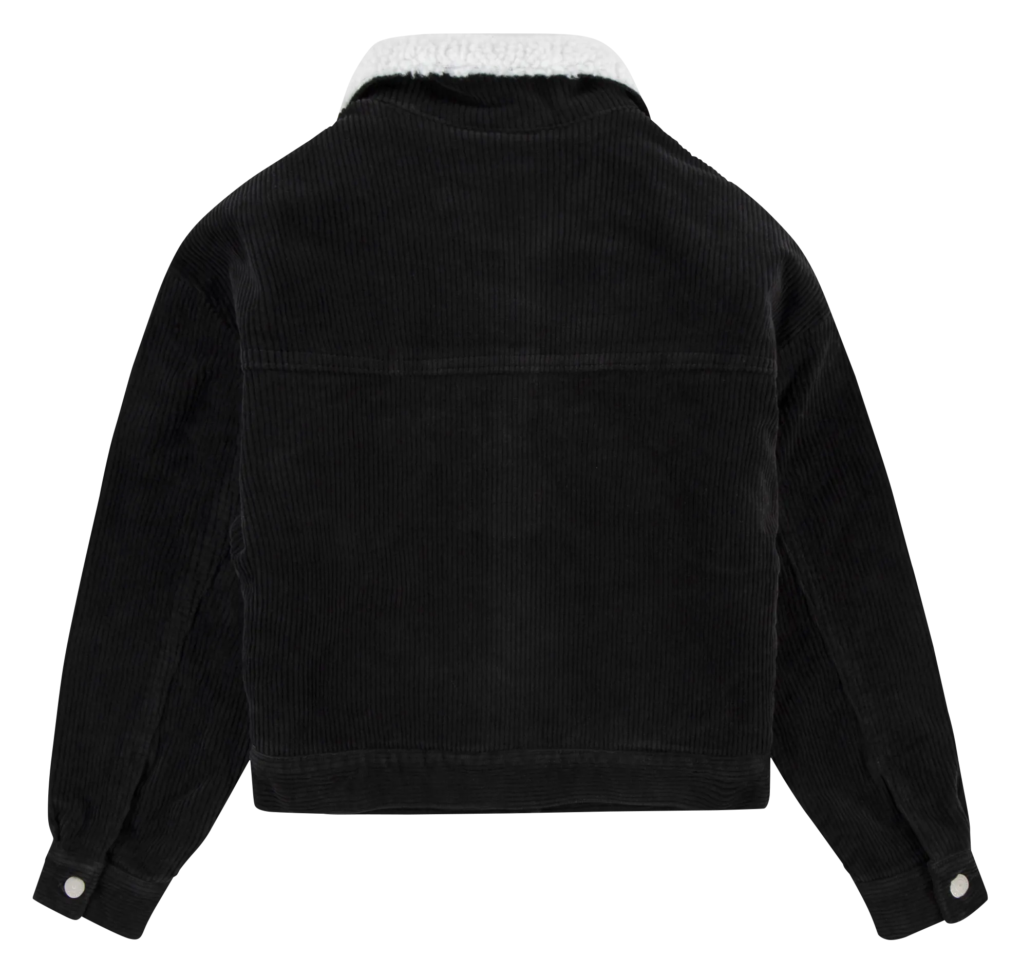 Chaqueta corta de canalé de algodón en negro