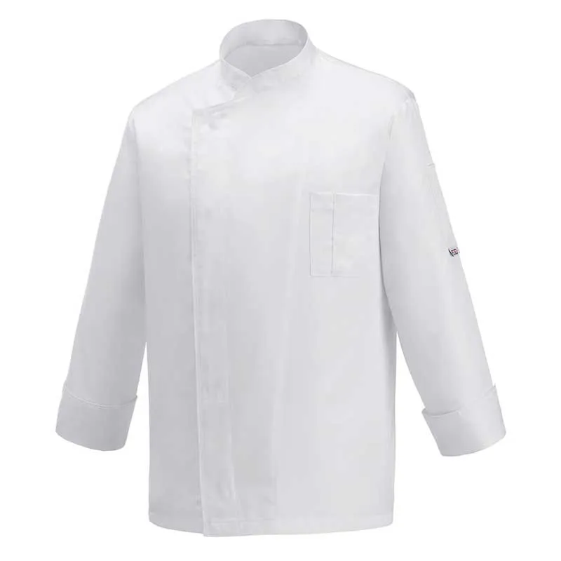 CHAQUETA DE COCINA OTTAVIO DE MICROFIBRA BLANCA MANGA LARGA  EGOCHEF