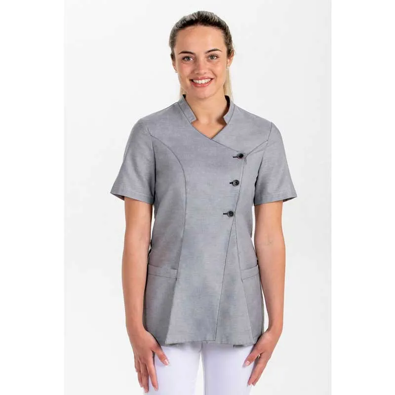 CHAQUETA LABORAL ASIA GRIS CON PESPUNTES  DYNEKE