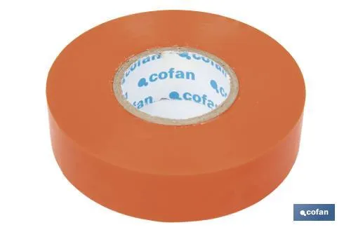 Cinta Aislante 180 Micras | Color naranja | Resistente al voltaje, al calor y a diferentes ácidos y alcalinos