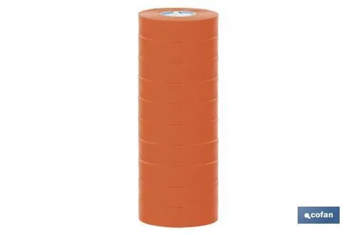 Cinta Aislante 180 Micras | Color naranja | Resistente al voltaje, al calor y a diferentes ácidos y alcalinos