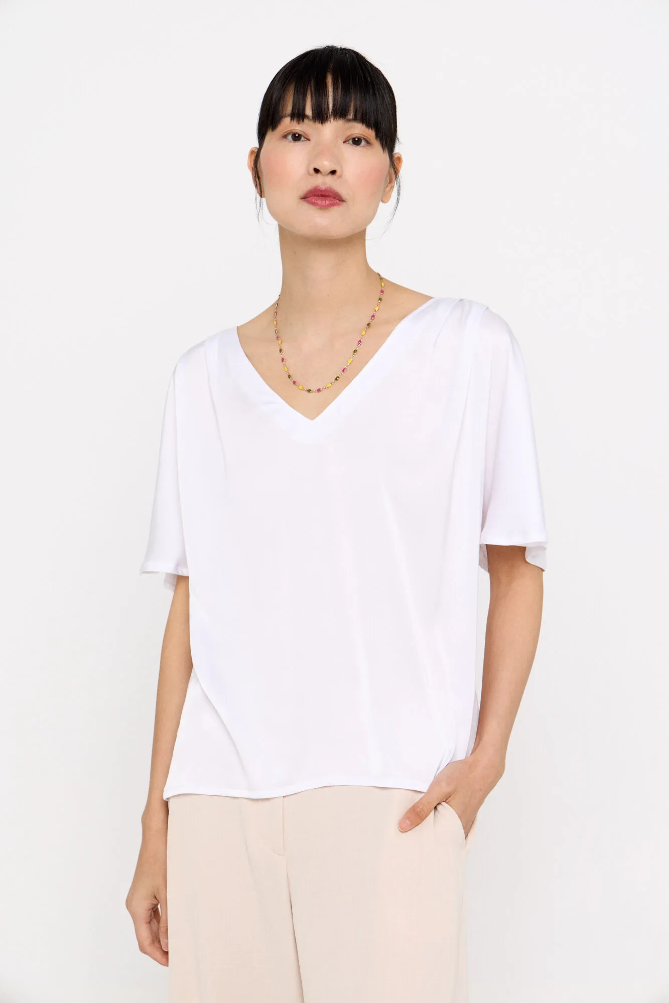 Combined satin top