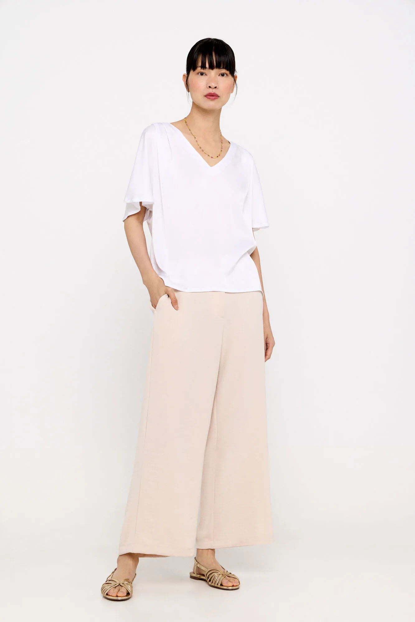 Combined satin top