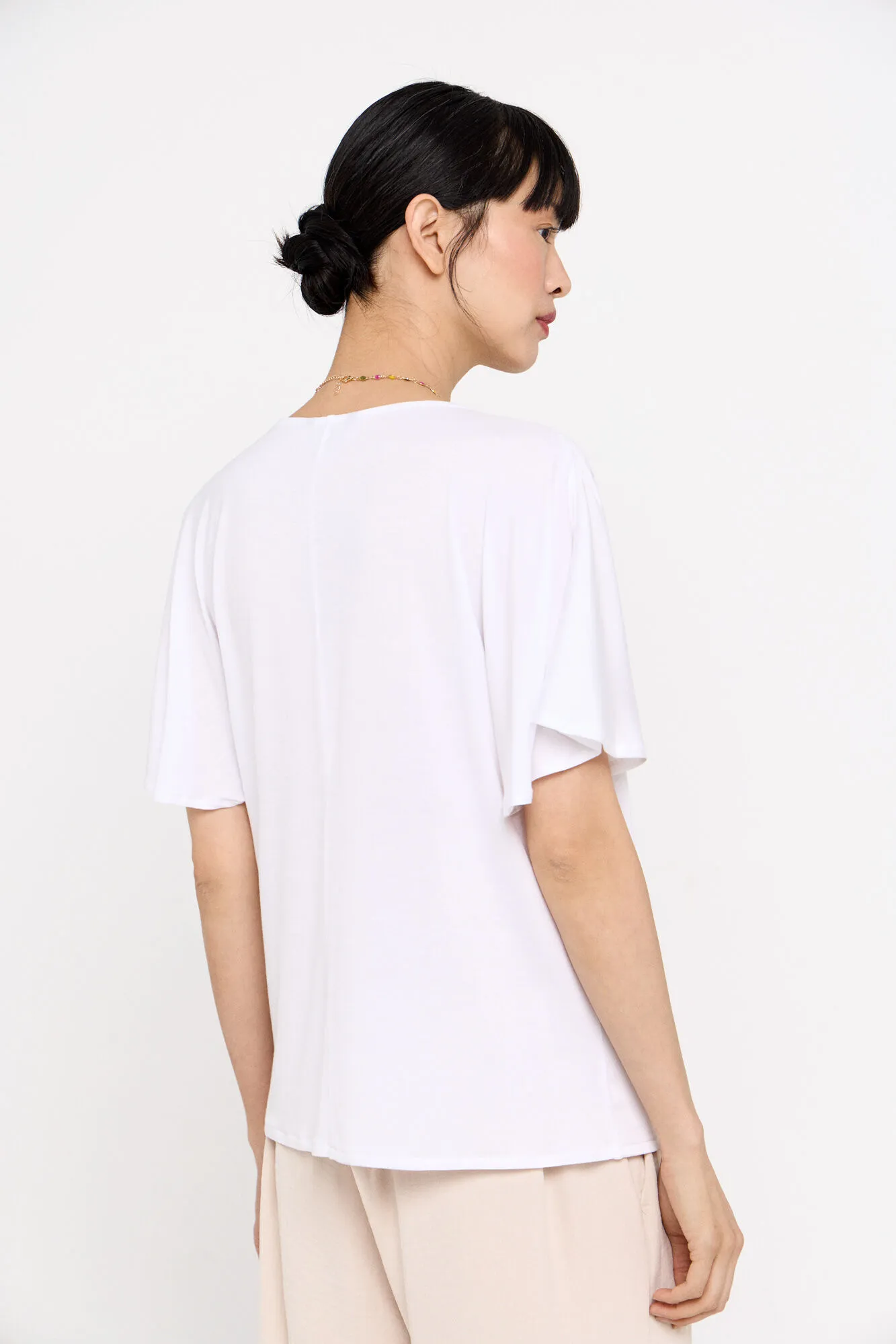 Combined satin top