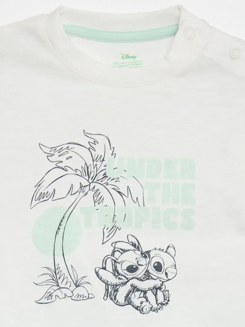 CONJUNTO DE CAMISETA + SHORT 'DISNEY'  2 PIEZAS  BLANCO