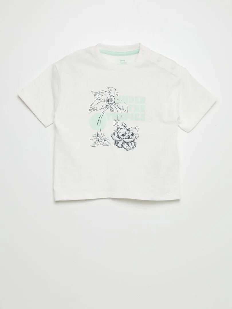 CONJUNTO DE CAMISETA + SHORT 'DISNEY'  2 PIEZAS  BLANCO