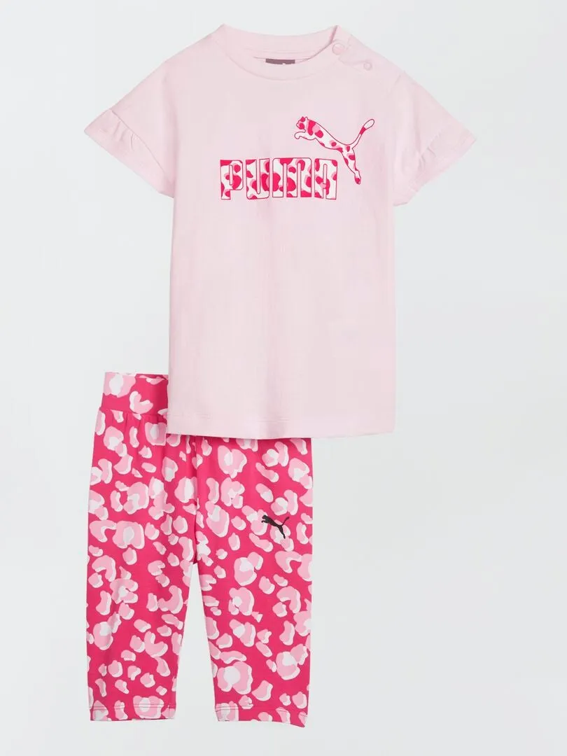 CONJUNTO DE LEGGING + CAMISETA 'PUMA' 2 PIEZAS  ROSA