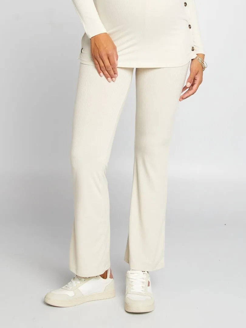 CONJUNTO DE PREMAMá CON CAMISETA + PANTALóN DE CANALé  BEIGE