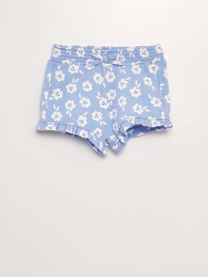 CONJUNTO DE SHORT + CAMISETA DE TIRANTES ESTAMPADA   2 PIEZAS  AZUL