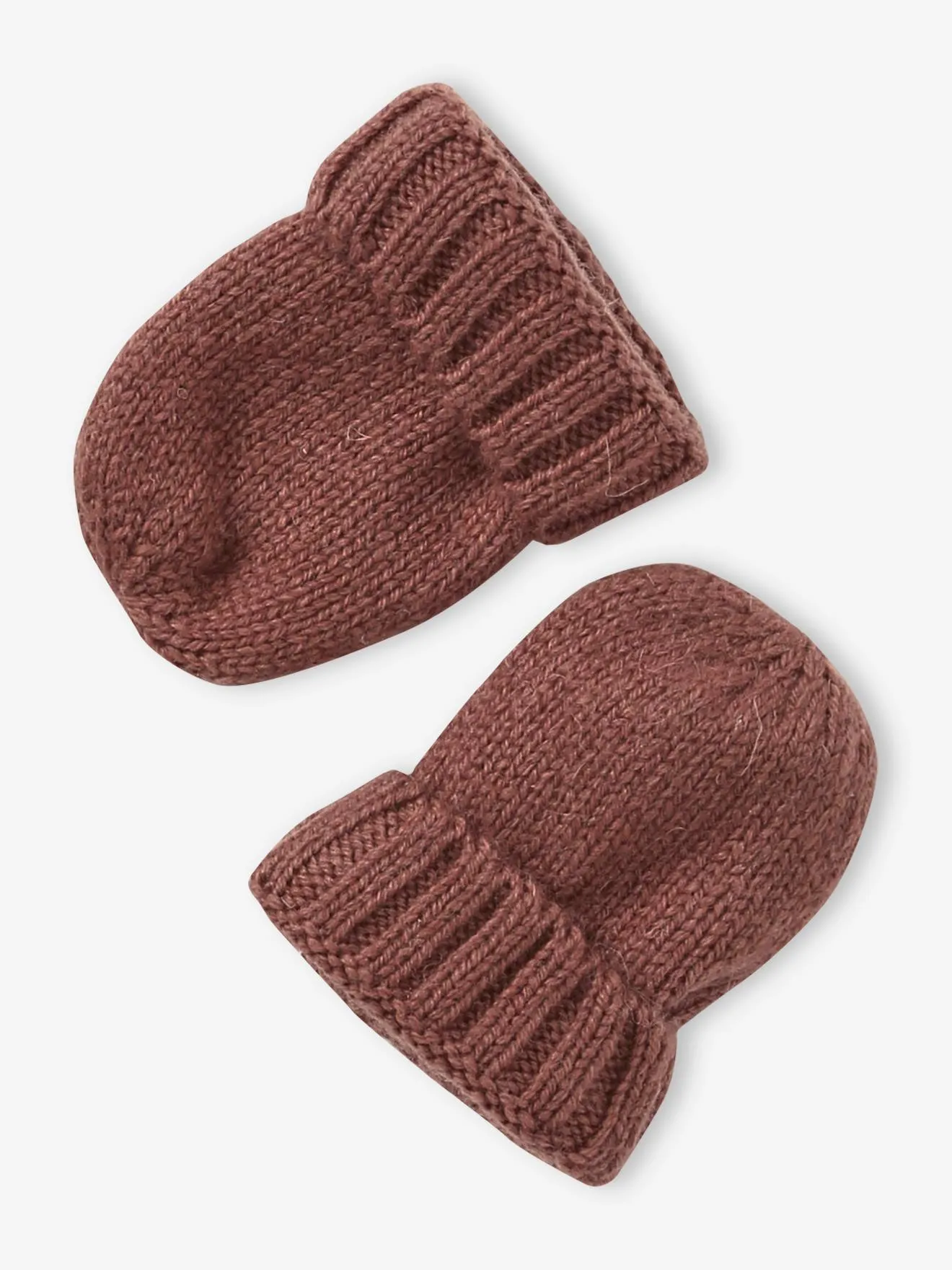 Conjunto para recién nacido de punto tricot: gorro + manoplas + zapatillas de casa