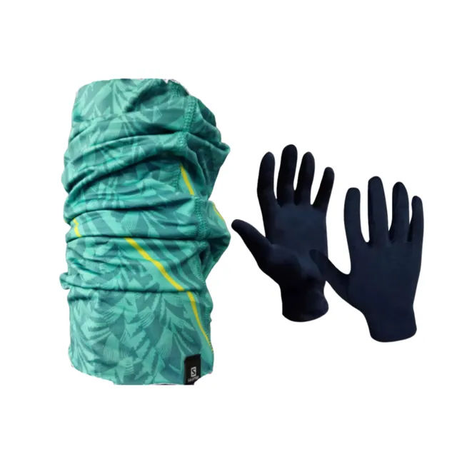 CUELLO SALOMON NECKTUBE TURQUIOSE + GUANTES TERMICOS 40133