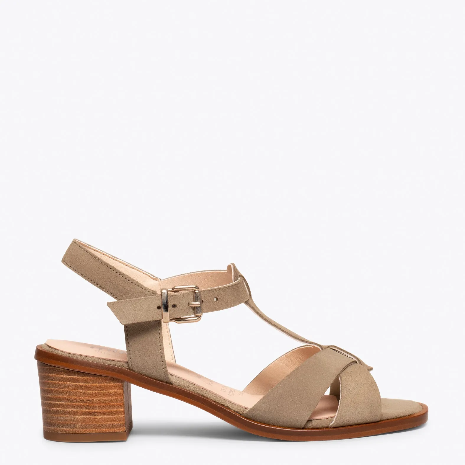 DALIA  SANDALIAS DE TACóN BAJO TAUPE