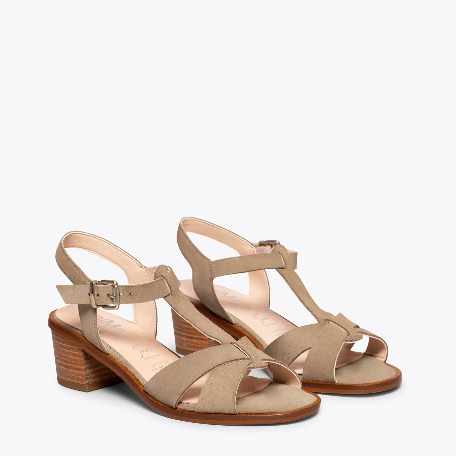 DALIA  SANDALIAS DE TACóN BAJO TAUPE