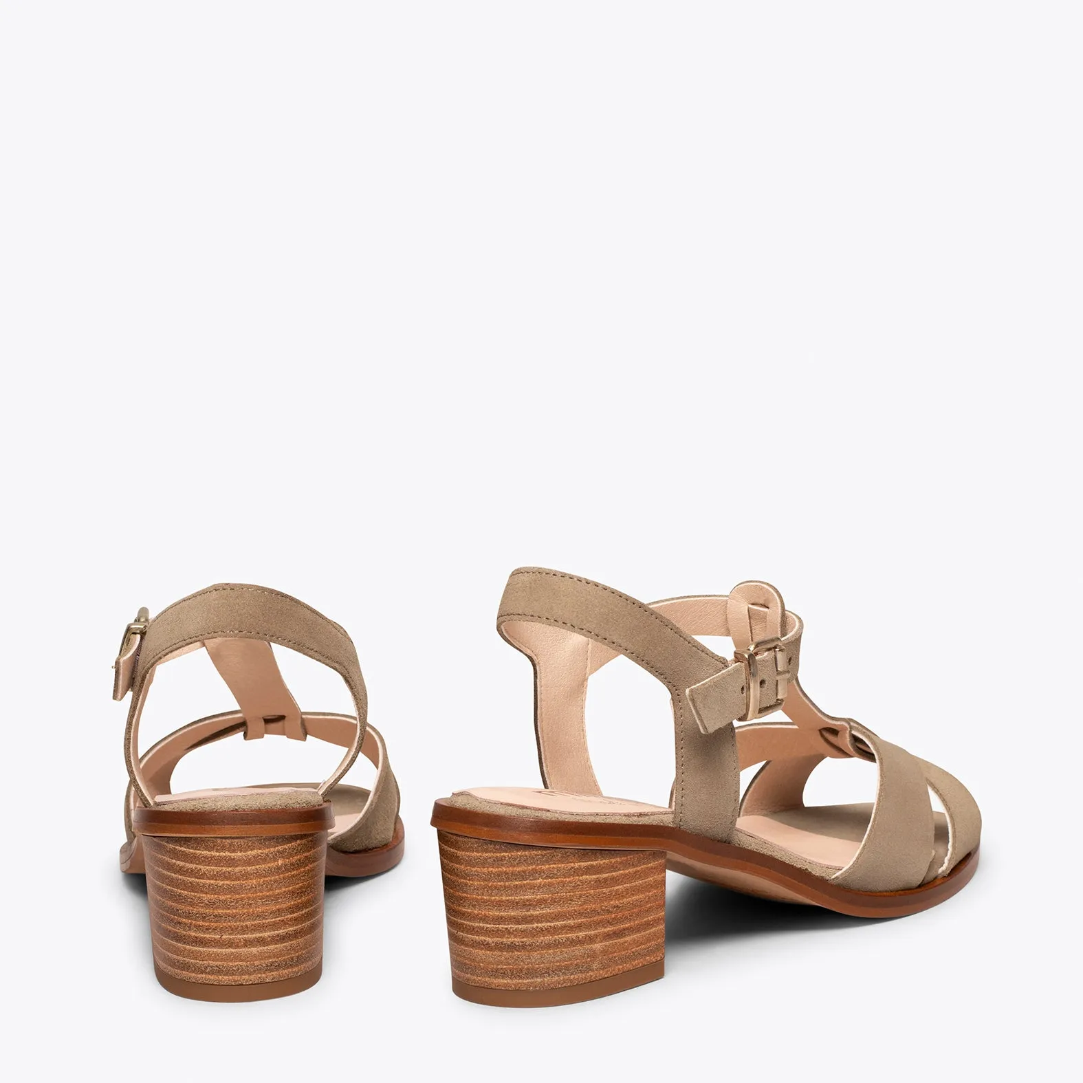 DALIA  SANDALIAS DE TACóN BAJO TAUPE