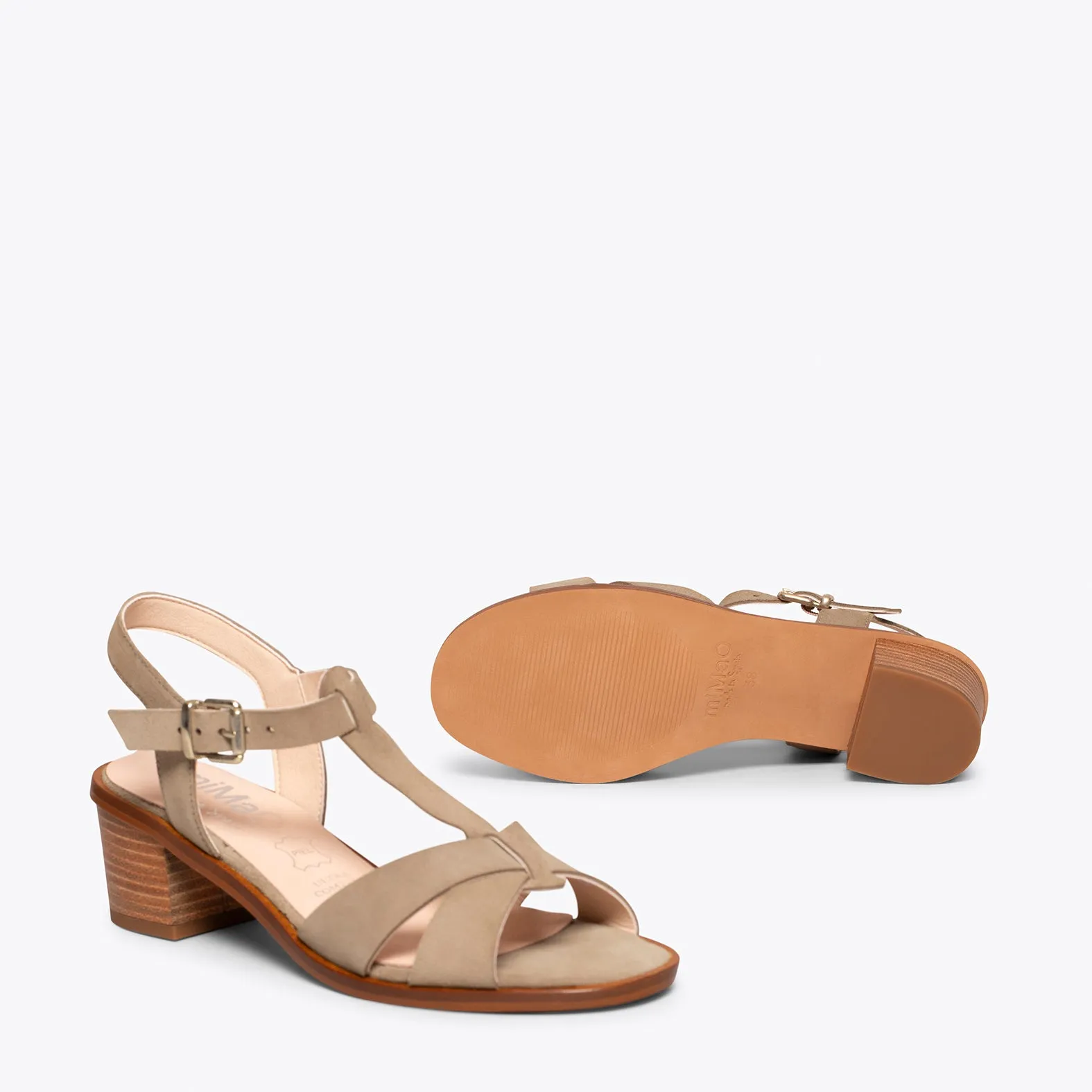DALIA  SANDALIAS DE TACóN BAJO TAUPE