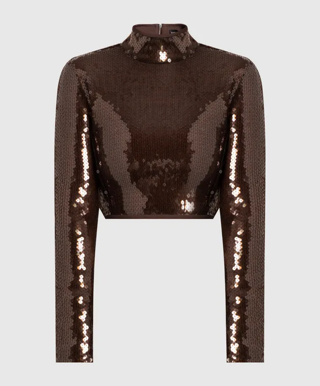David Koma Brown top with sequins