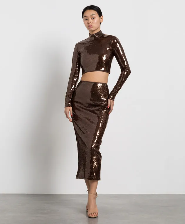 David Koma Brown top with sequins