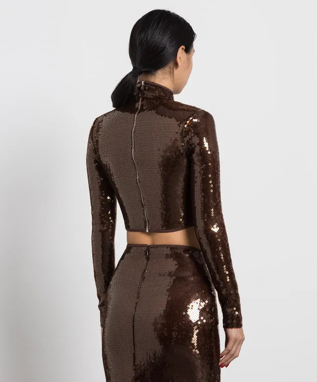 David Koma Brown top with sequins