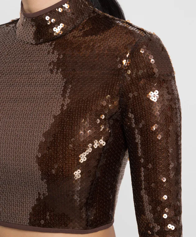 David Koma Brown top with sequins