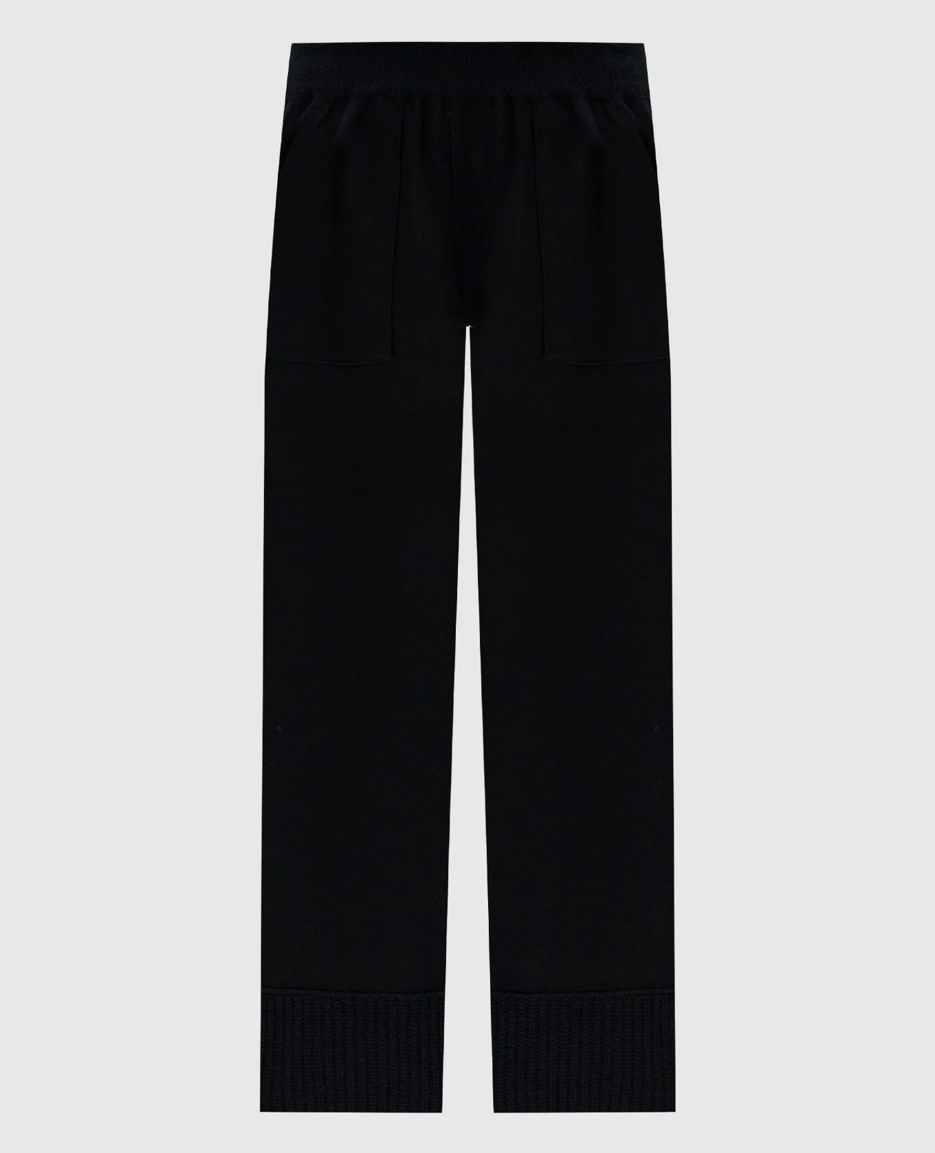 Dondup Black sweatpants in cashmere and wool with a metallic logo