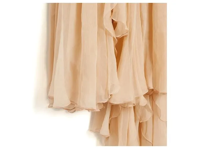 Elie Saab maxi seda melocotón en38 Rosa 