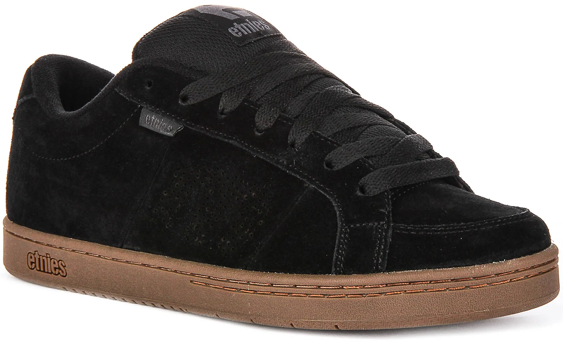 Etnies Kingpin Lace Up Padded Zapatillas de cuero nobuck acolchadas para hombre en negro y marrón