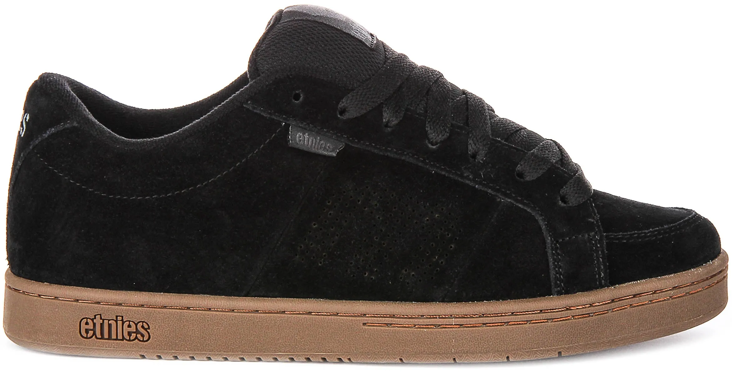 Etnies Kingpin Lace Up Padded Zapatillas de cuero nobuck acolchadas para hombre en negro y marrón