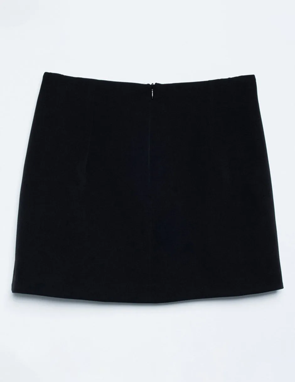 Falda Mini Subida Color Negro Para Mujer De RBCOLLECTION