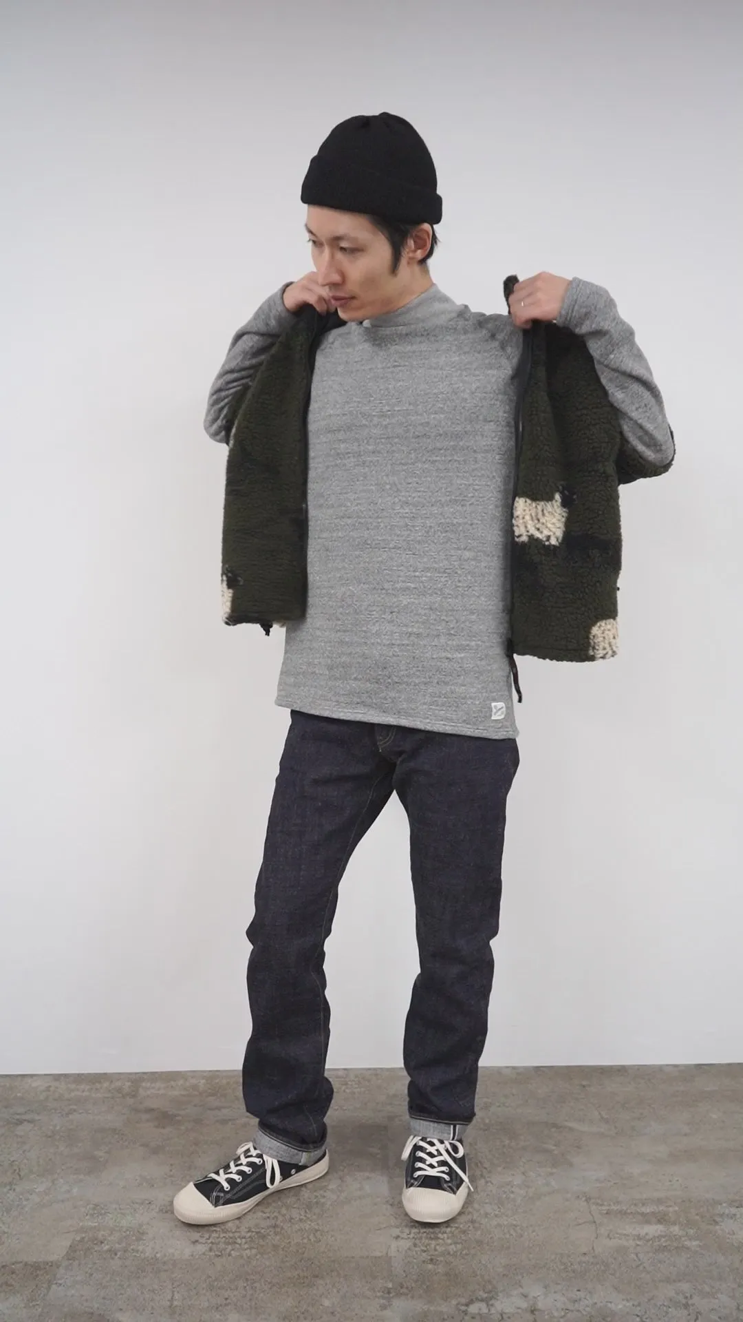 Farfield Original / Jacquard Weave Boa Manga corta Fell Chaqueta