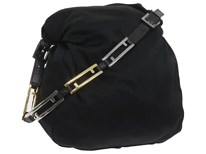 FENDI Bandolera Nylon Negro Auth bs9744 