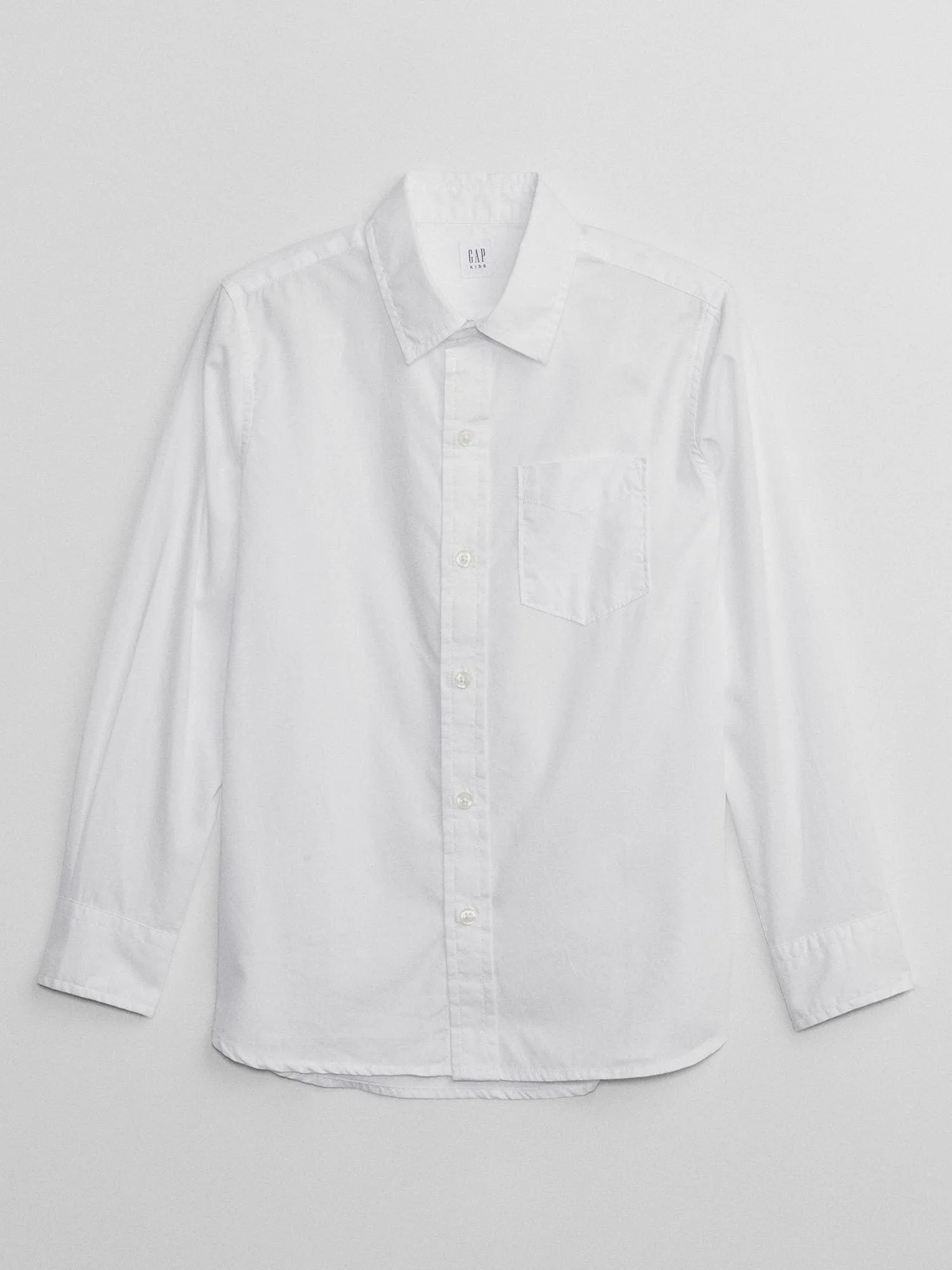 GAP Camisa GAP Poplin Manga Larga Niño Blanca