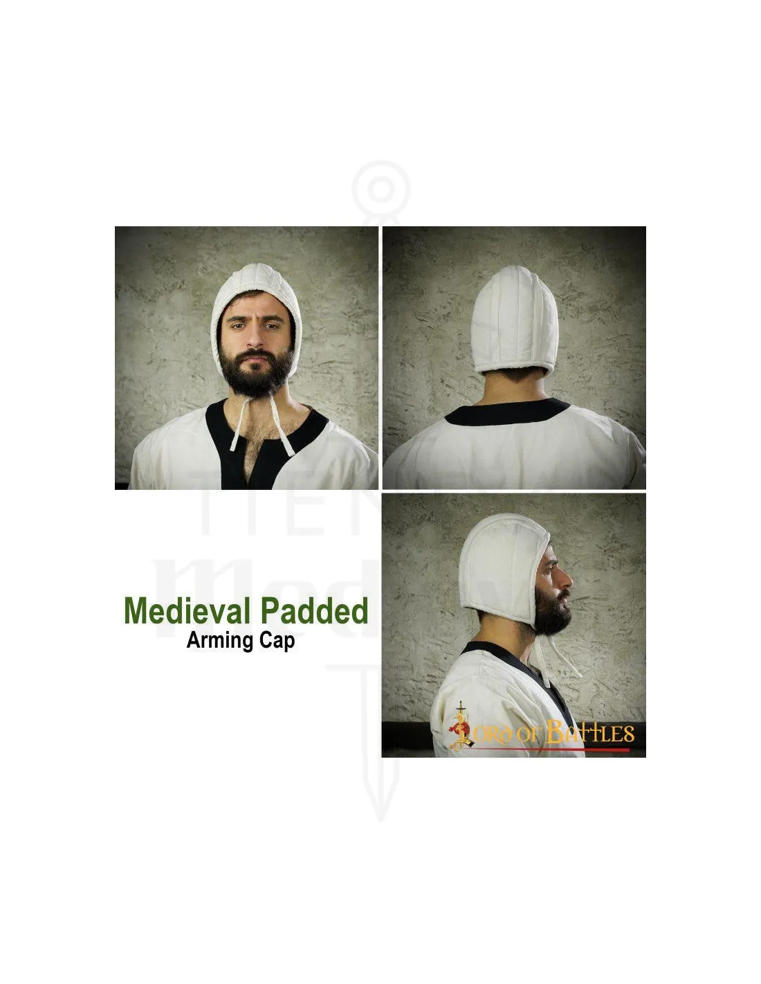 Gorro de Armar medieval acolchado, varios colores