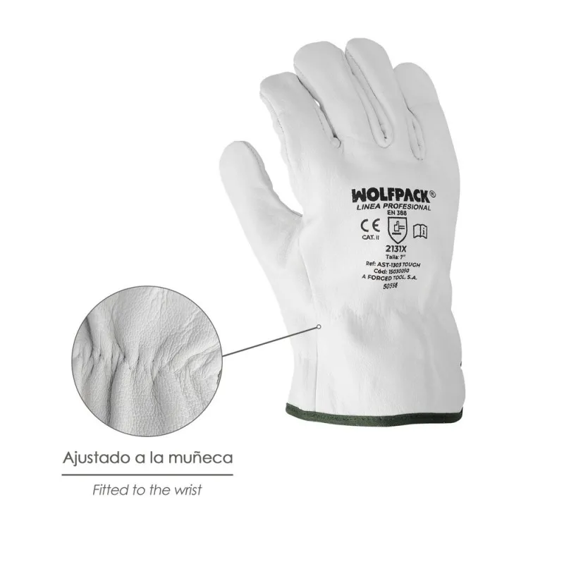 Guantes Piel FLOR  11" C/Colgador (Par)