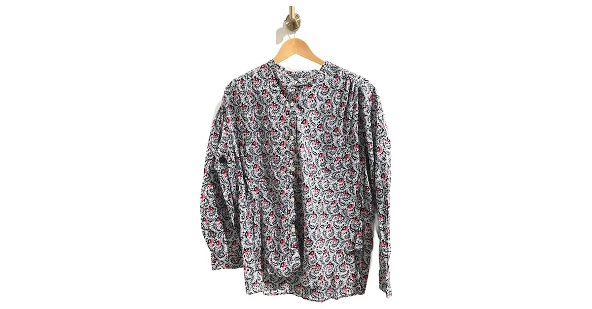 ISABEL MARANT ETOILE Tops Camiseta.Internacional M Algodón Azul 