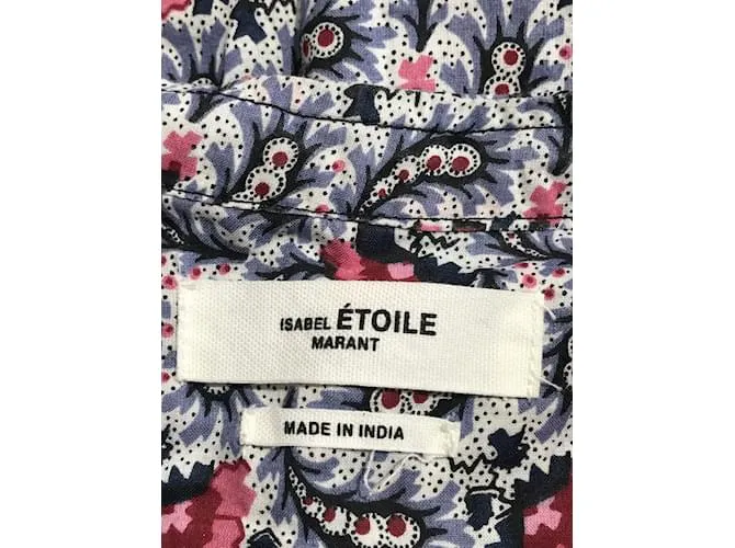 ISABEL MARANT ETOILE Tops Camiseta.Internacional M Algodón Azul 