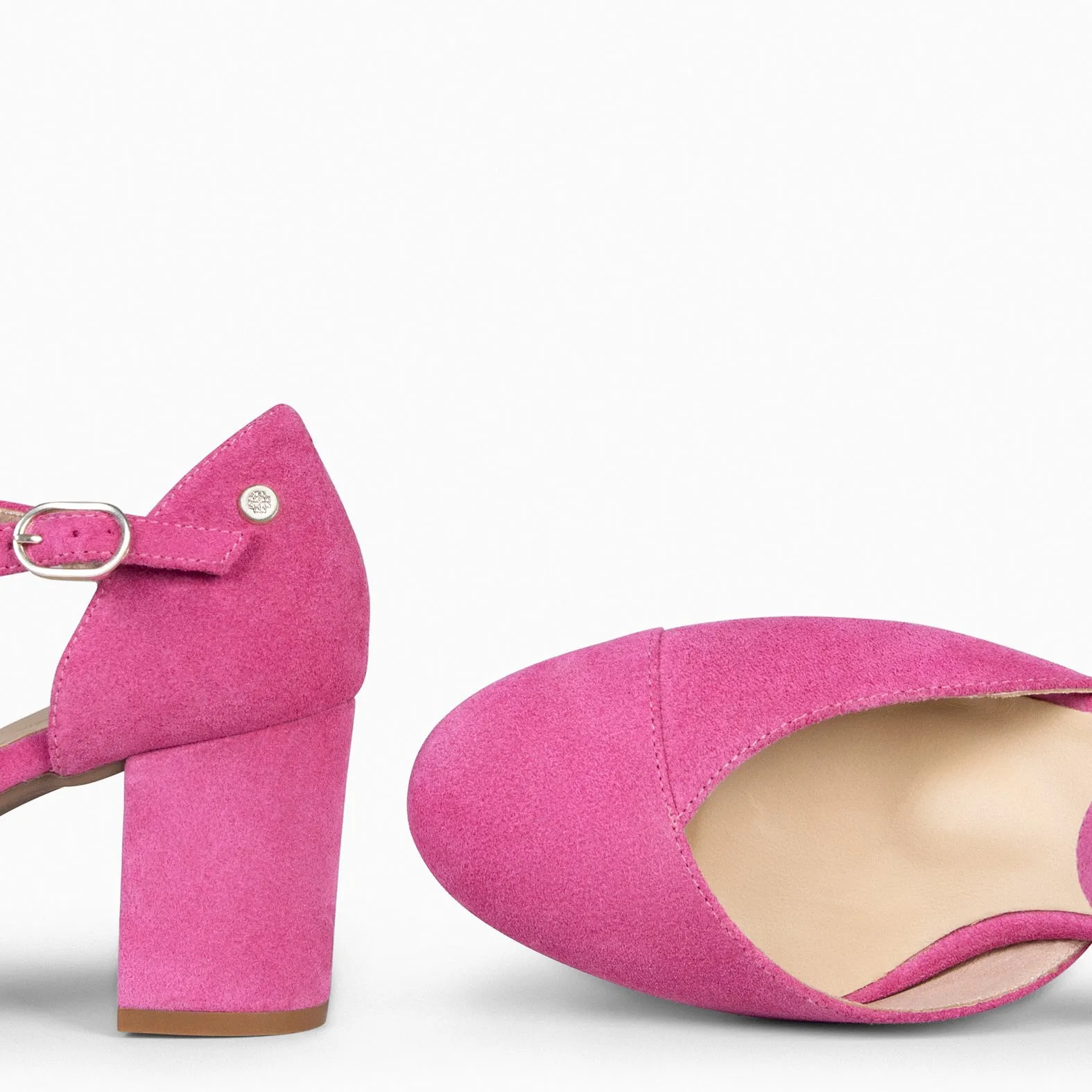 ISI  ZAPATOS DE MUJER ABIERTOS CON PULSERA FUCSIA