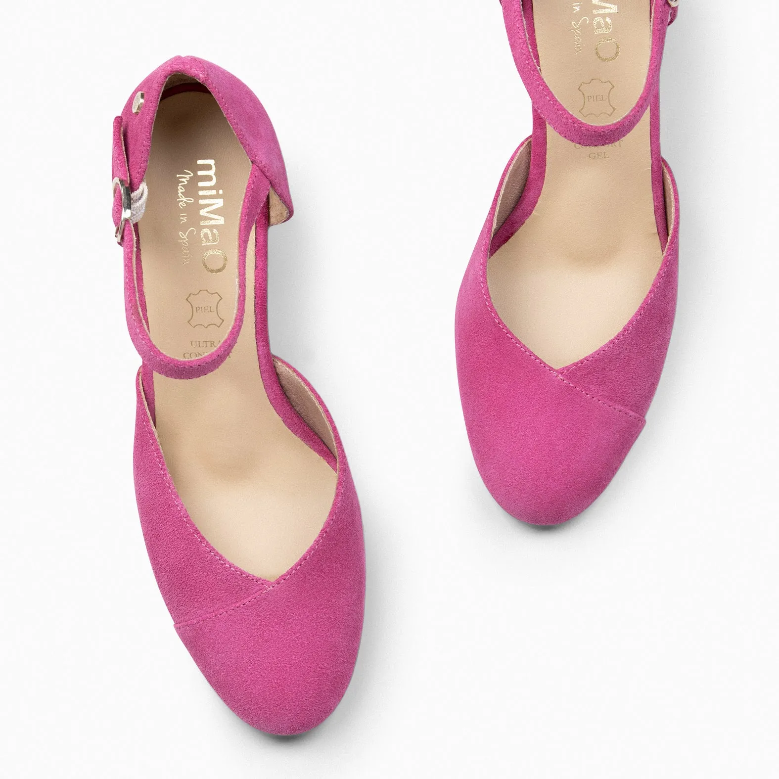 ISI  ZAPATOS DE MUJER ABIERTOS CON PULSERA FUCSIA