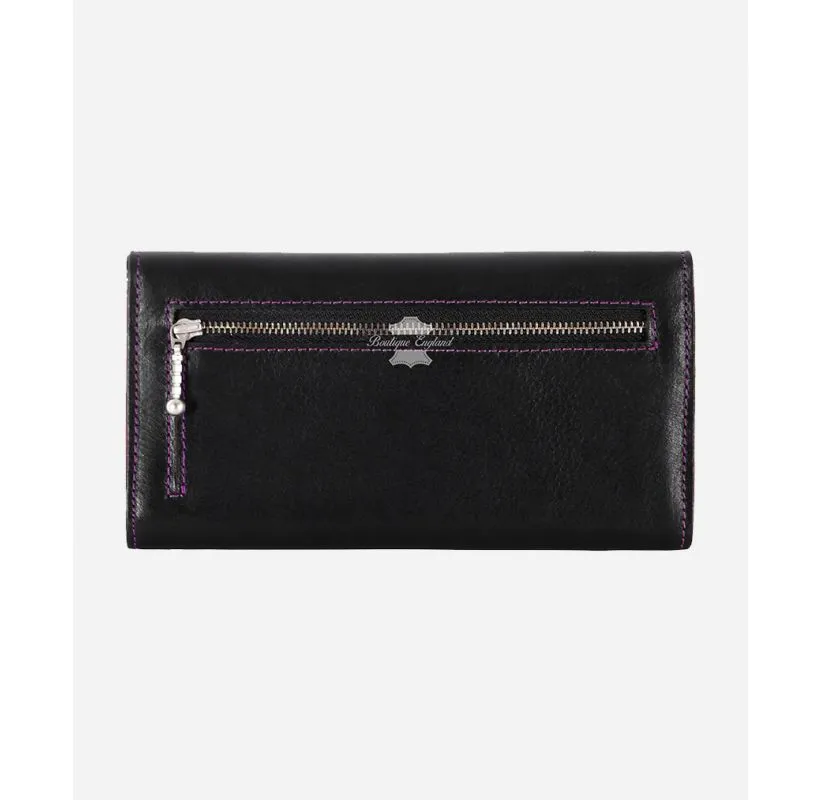 Ladies Trifold Leather Clutch Multi Pockets Credit Card Holder Organizer