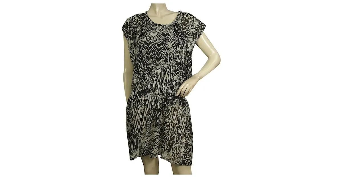 Minivestido de viscosa con estampado Cantela en blanco y negro de IRO talla 36 