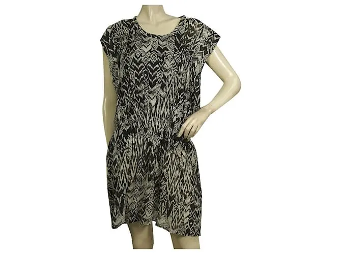 Minivestido de viscosa con estampado Cantela en blanco y negro de IRO talla 36 