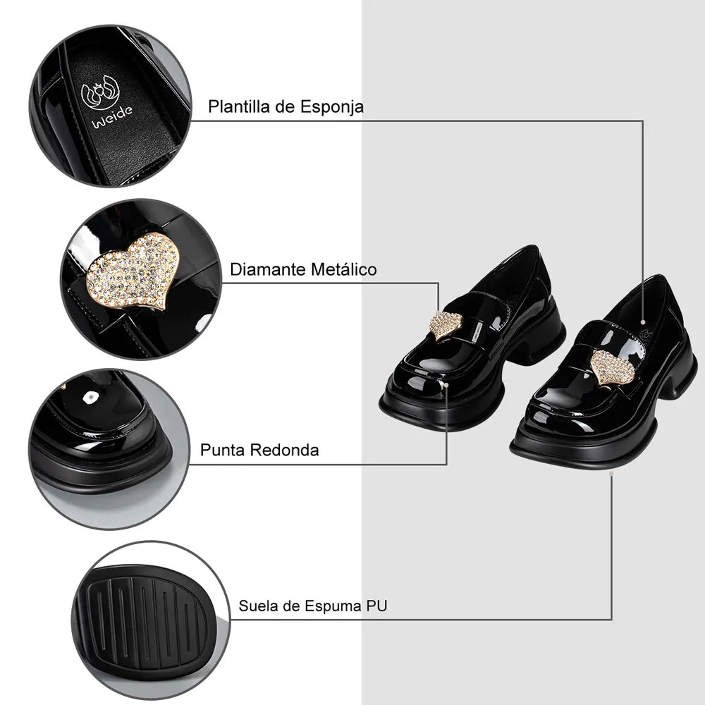 Mocasin Negro Casual Mujer Weide Gh112