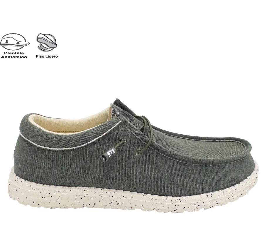 MOCASÍN SWEDEN KlE 203534 TOBY WALLABY CÓMODO Y LIGERO ZAPATO SPORT TEXTIL TRANSPIRABLE KAKI PLANTILLA MEMORY SPONGE 26339
