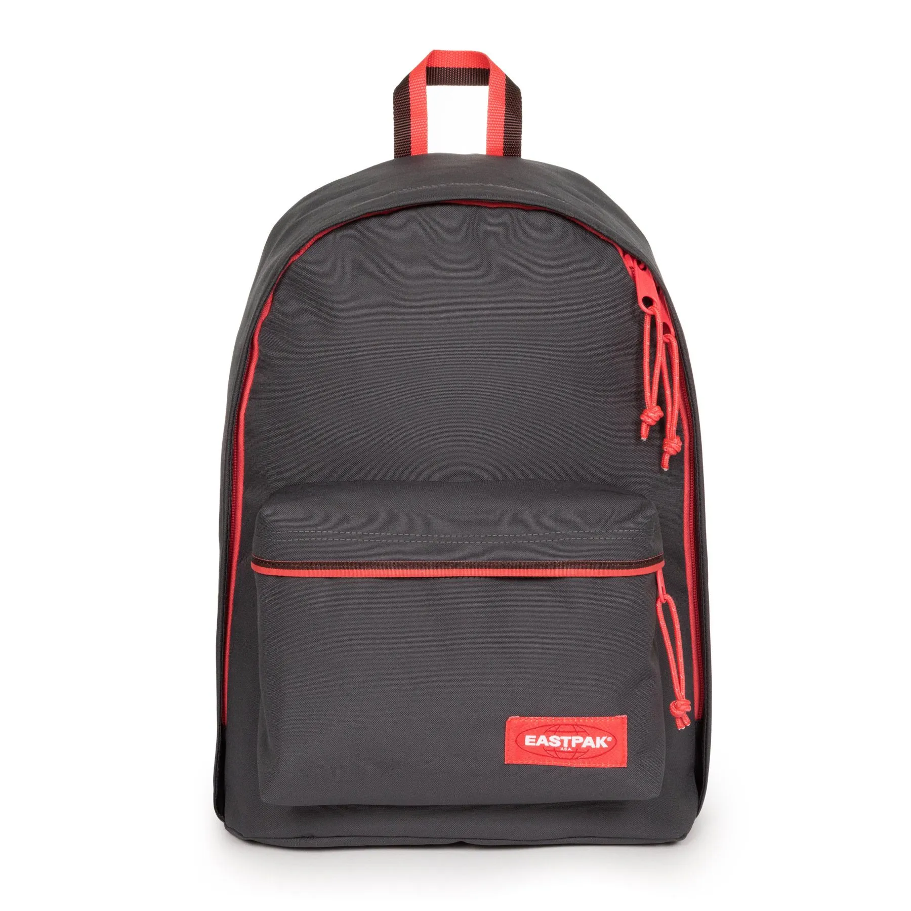 MOCHILA EASTPAK Out Of Office 27 litros con bolsillo ordenador EK767O03 Kontrast Peppy gris oscuro detalles rojos