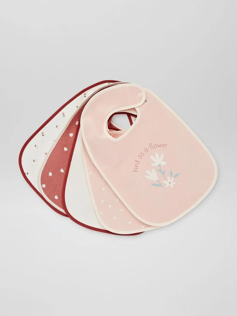 PACK DE 5 BABEROS DE RIZO  ROSA