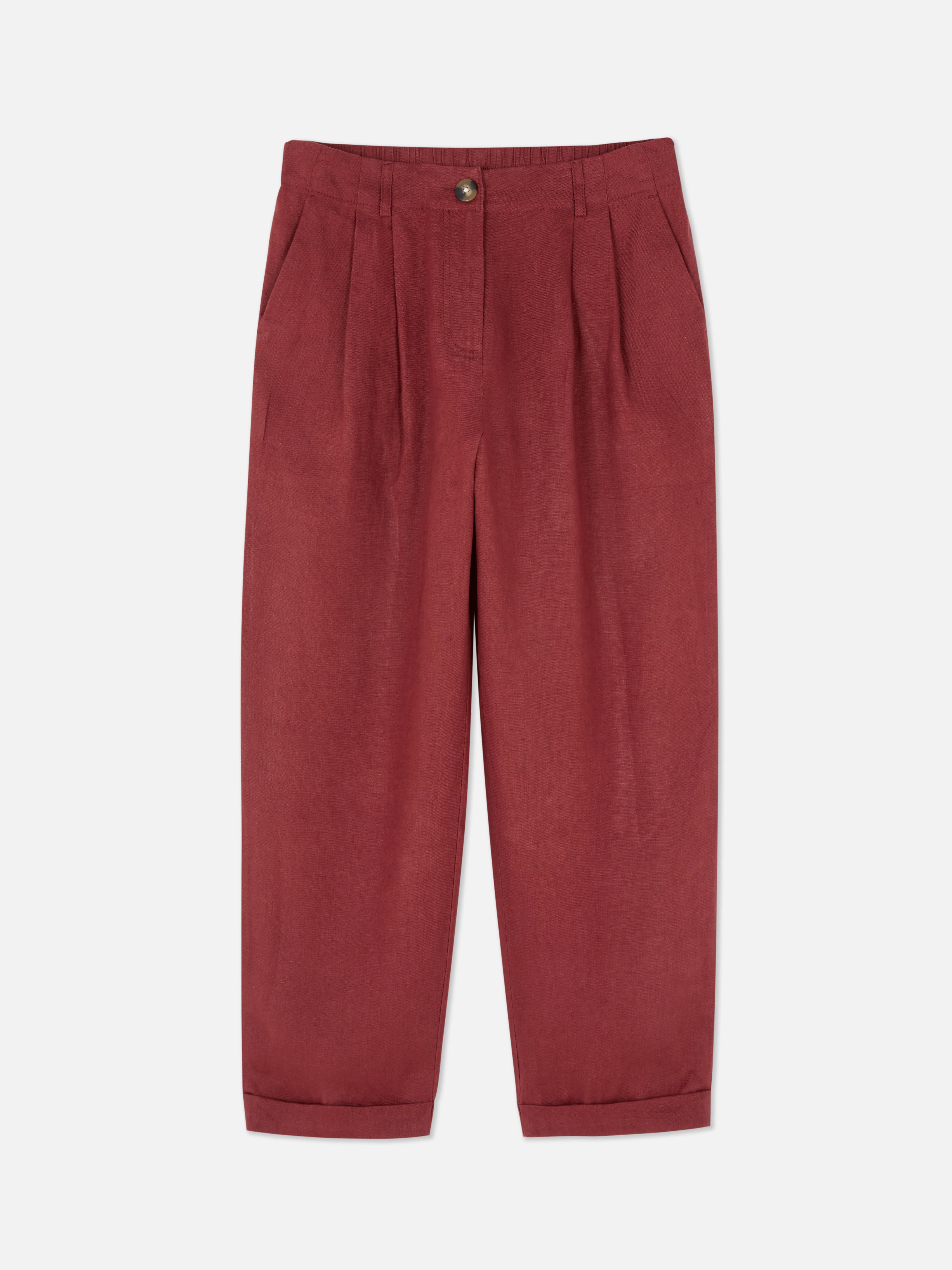 Pantalones de lino con pinzas de The Edit