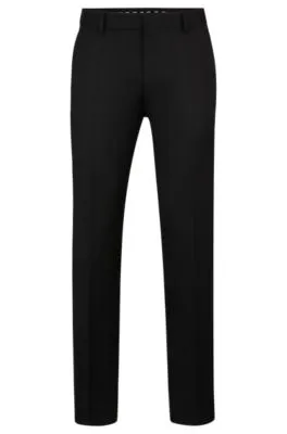 Pantalones slim fit en sarga de lana virgen
