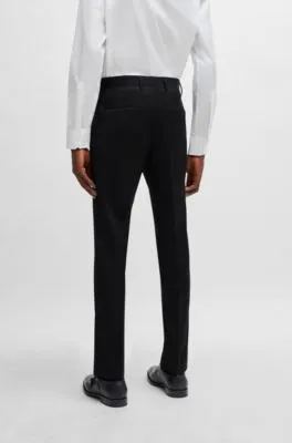 Pantalones slim fit en sarga de lana virgen