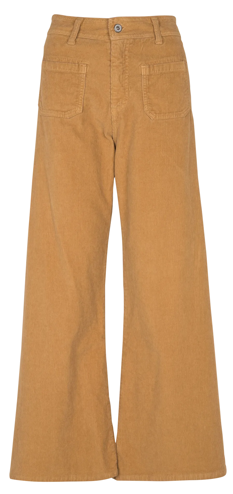 Pantalón flare de mezcla de algodón en marron