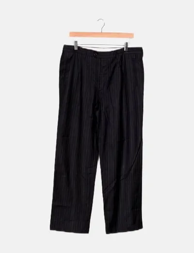 Pedro del Hierro Pantalón negro rayas sastre