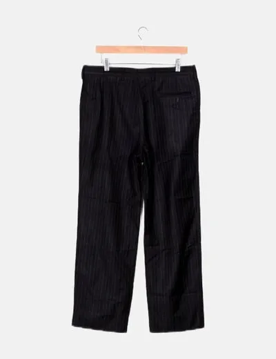 Pedro del Hierro Pantalón negro rayas sastre